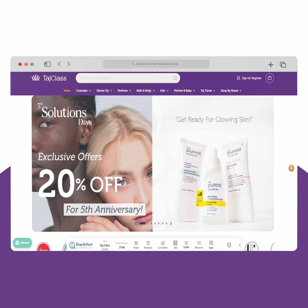 Taj Class (Website) Shopping App